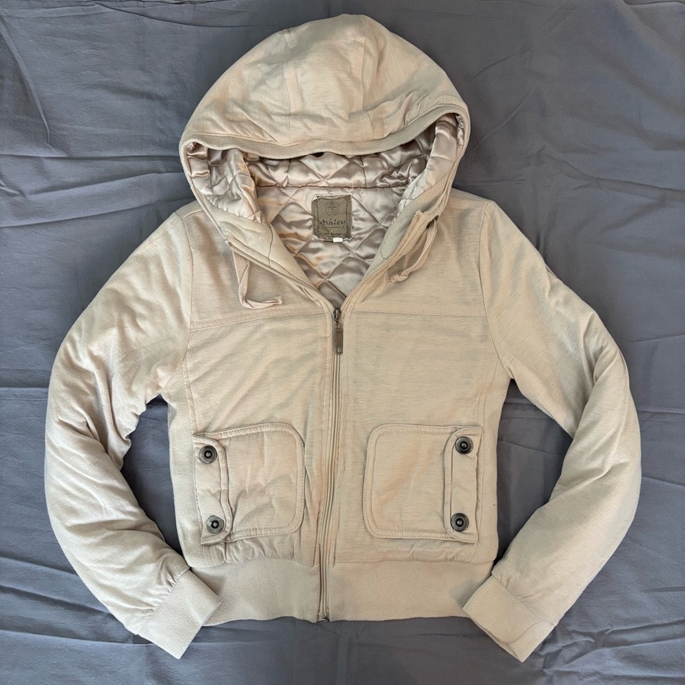 Ashley By 26 International Cream Bomber Jacket